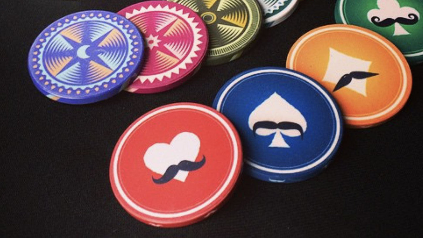 Mustache Poker chips